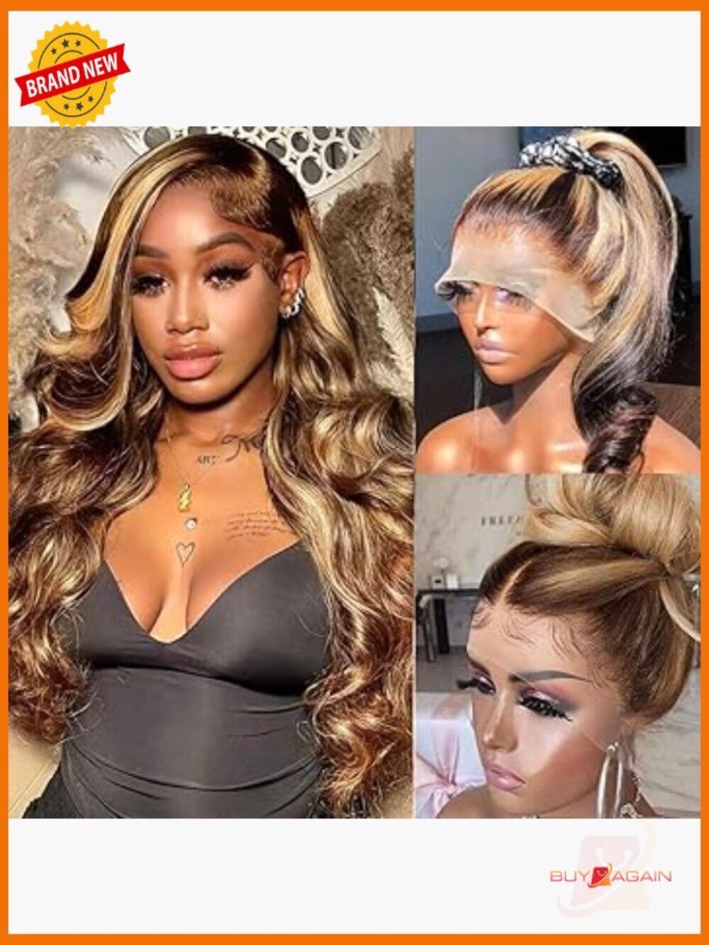 360 Lace Front Wig Human Hair Full Lace Ombre 180 Density HD Transparent Wig